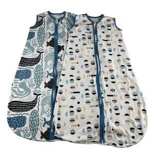 Cute Castle Baby Sleep Sack 6-12 Months Whale Octopus Print 100% Cotton Se of 2